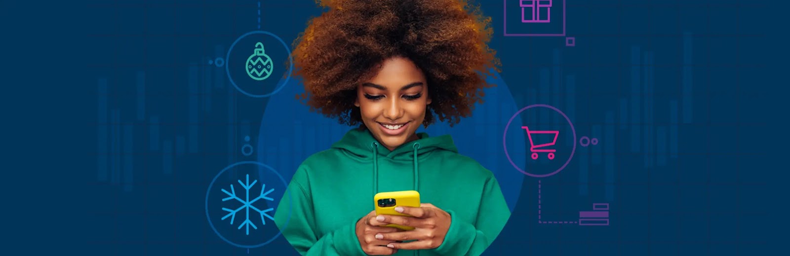 A woman safely shopping online thanks to fraud protection software from Signifyd